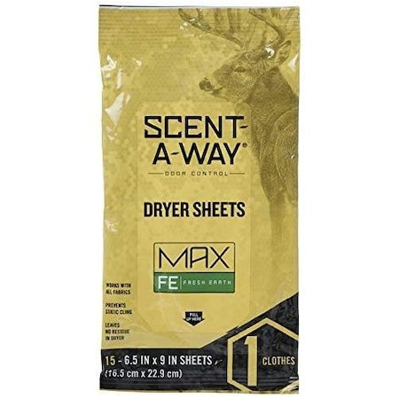 Scent-A-Way Max Fresh Earth Dryer Sheets 15PK 7708